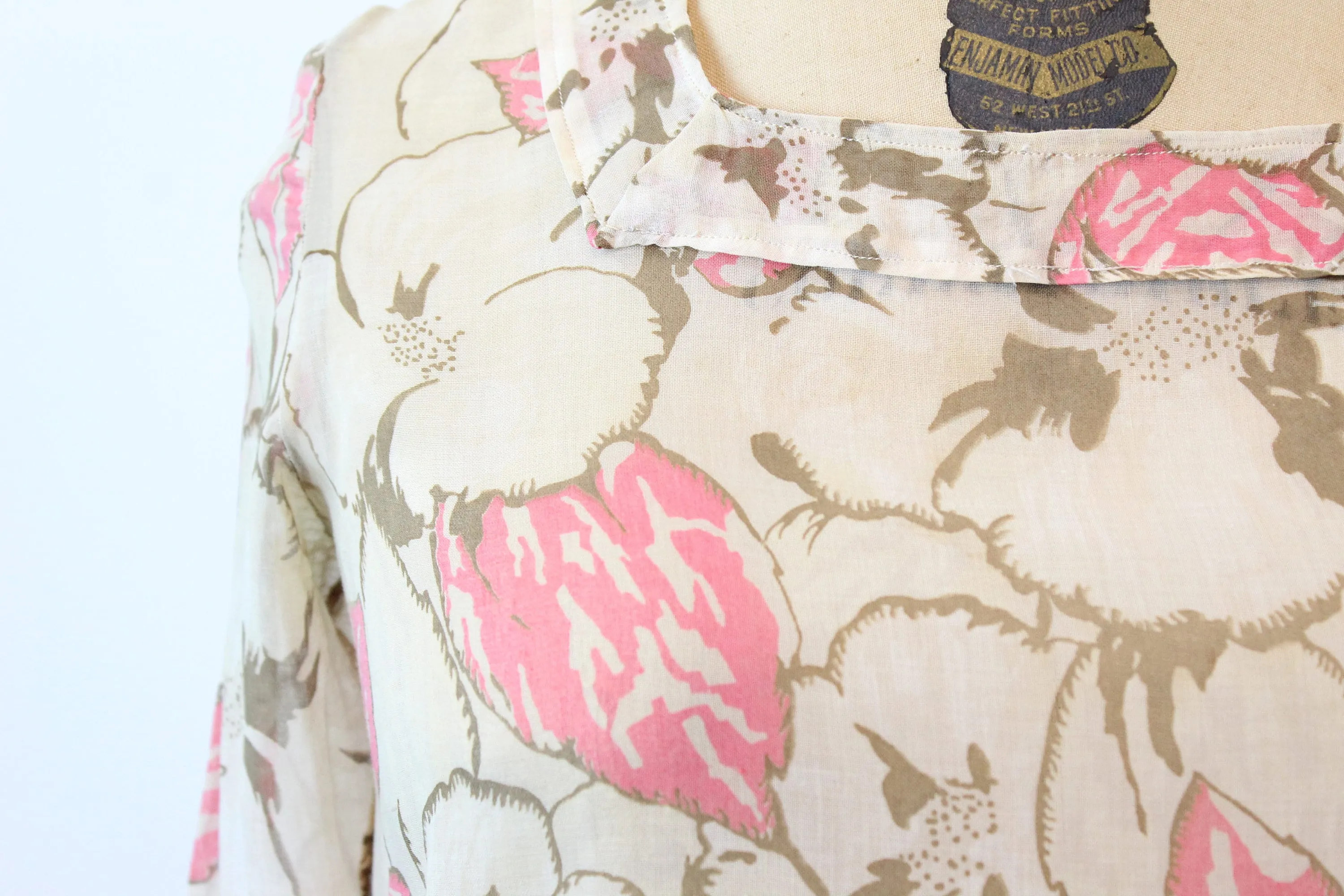 1920s COTTON voile floral dress xs | new spring summer