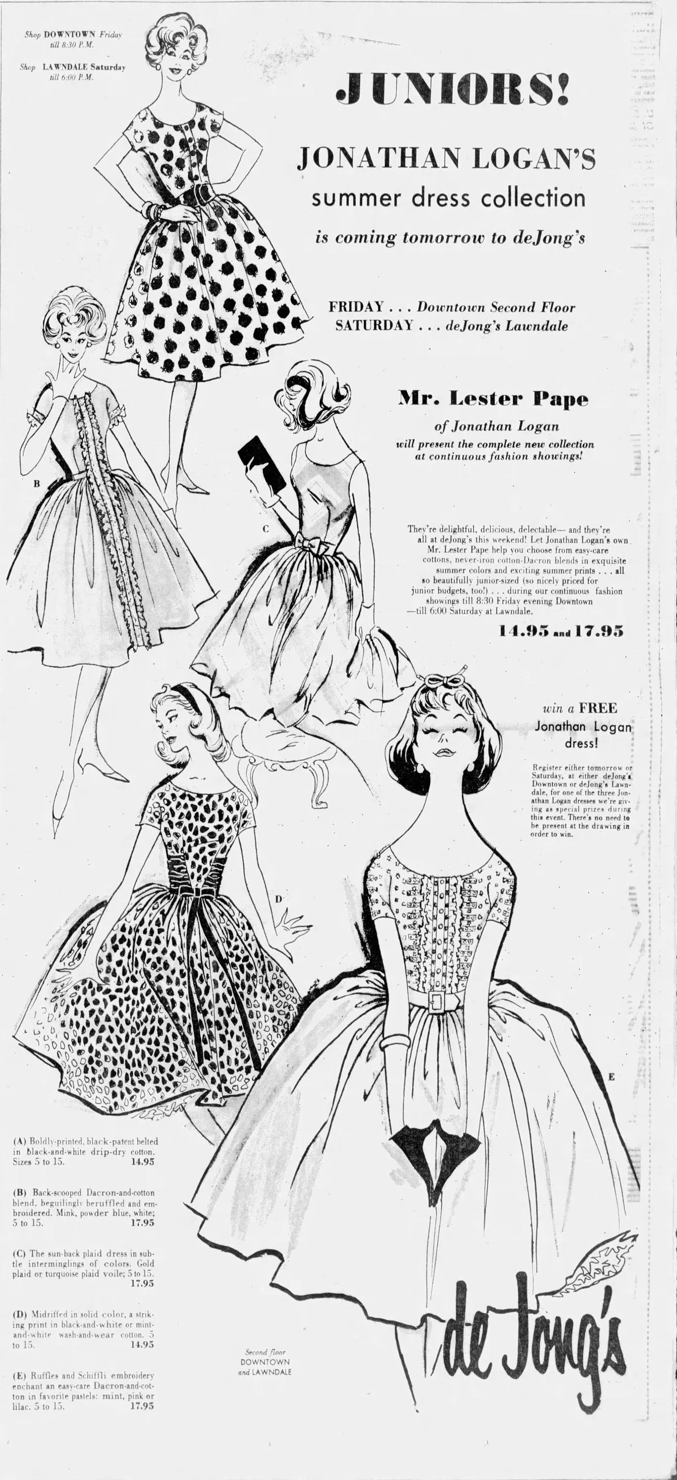 1950s JONATHAN LOGAN floral cotton full skirt dress xs | new spring summer