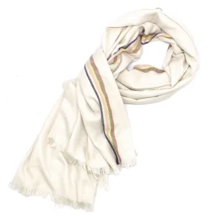 A New Day Women's Natural Striped Fringe Fashion Scarf