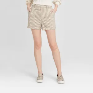 A New Day Women's Striped Regular Fit High-Rise 5" Chino Shorts 564894