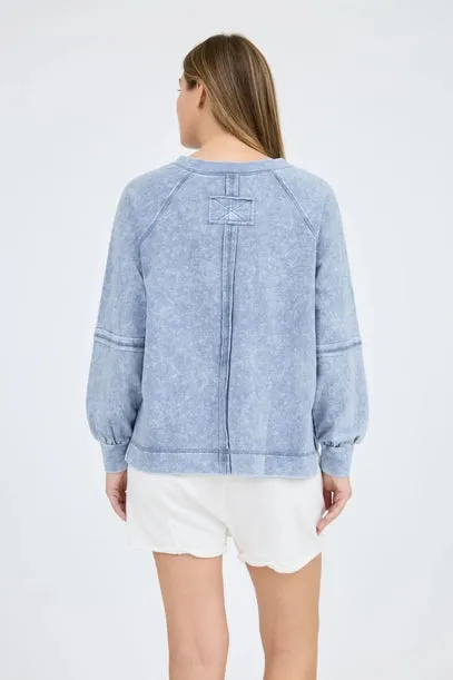 Alice V Neck Exposed Seam Sweatshirt