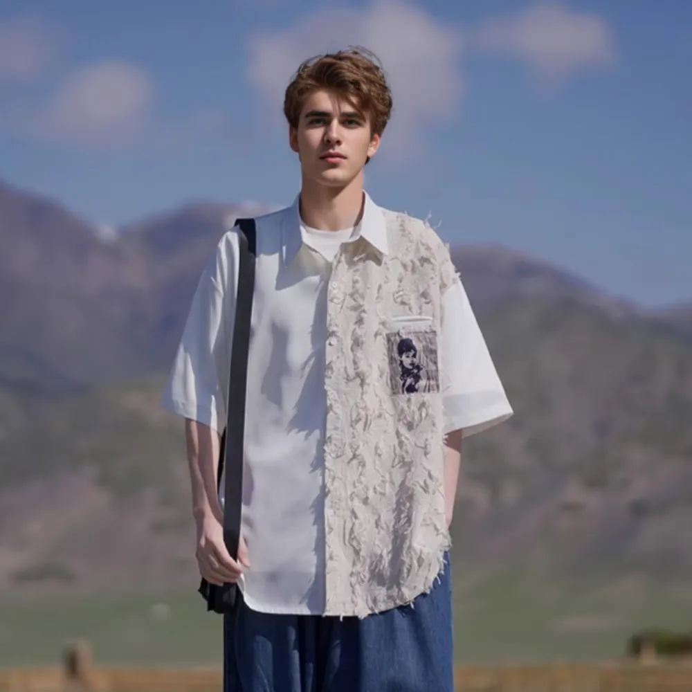 American Beard Silk Patchwork Shirt