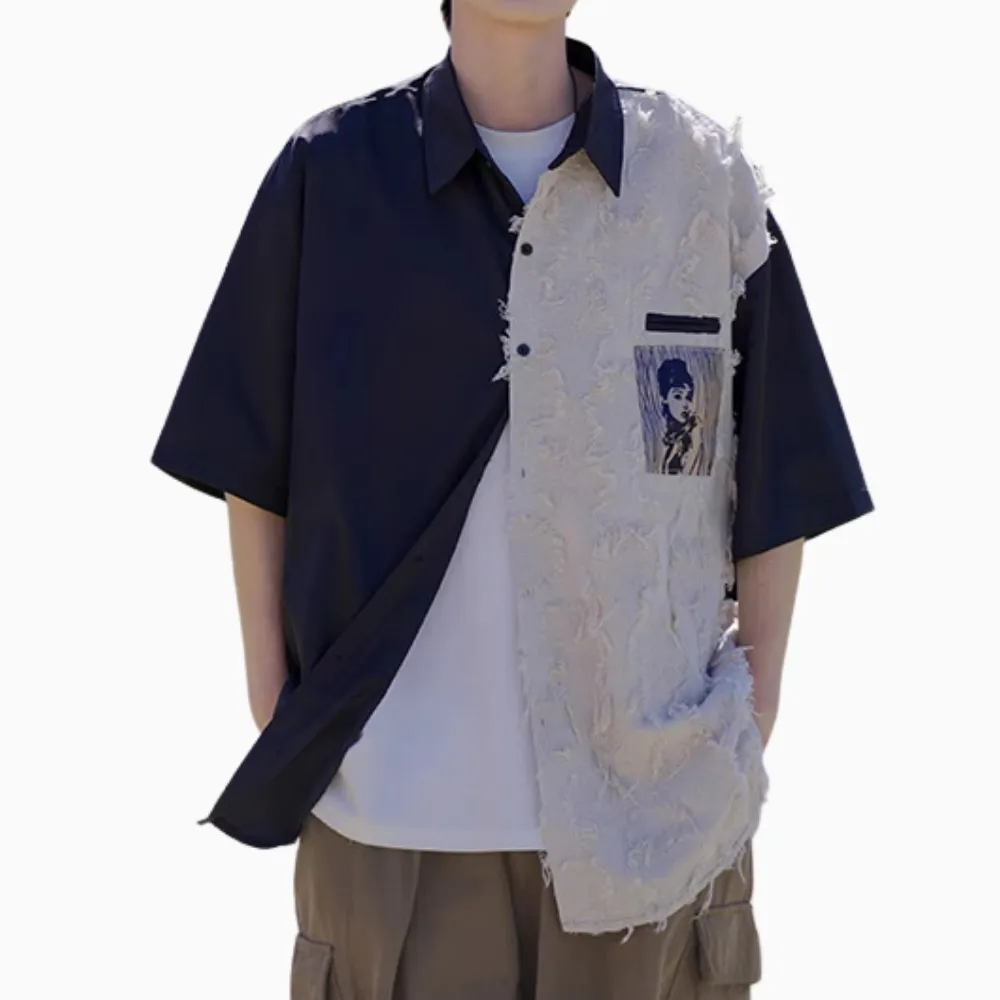 American Beard Silk Patchwork Shirt