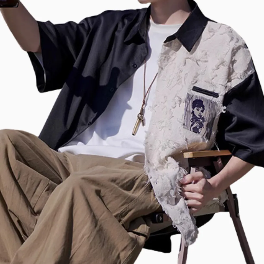 American Beard Silk Patchwork Shirt