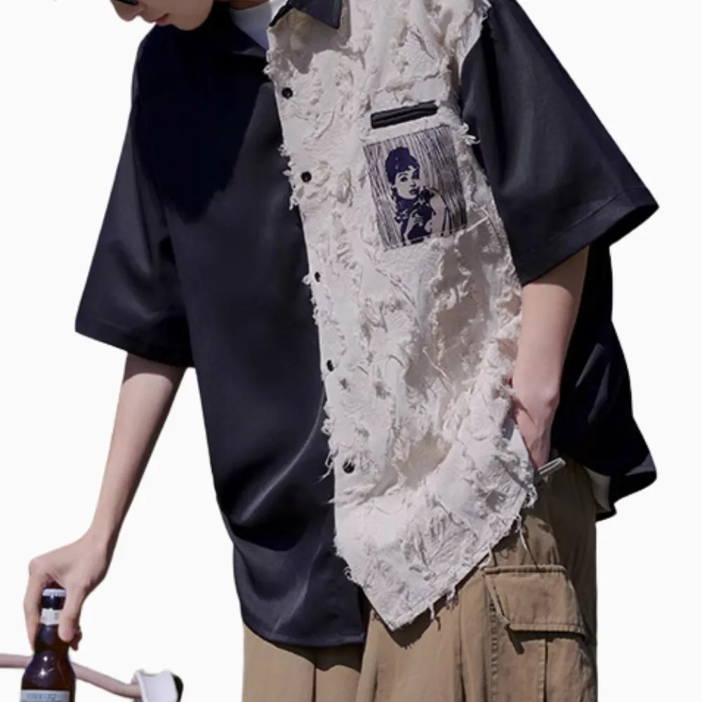 American Beard Silk Patchwork Shirt