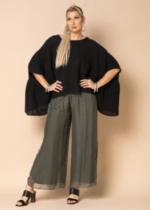 Anika Linen Top in Onyx