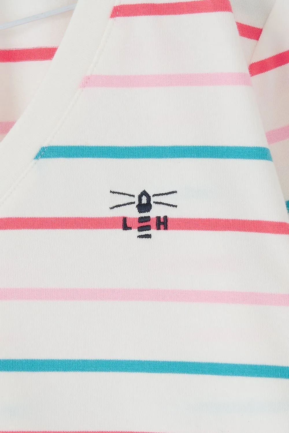 Ariana Top - Coral Teal Stripe