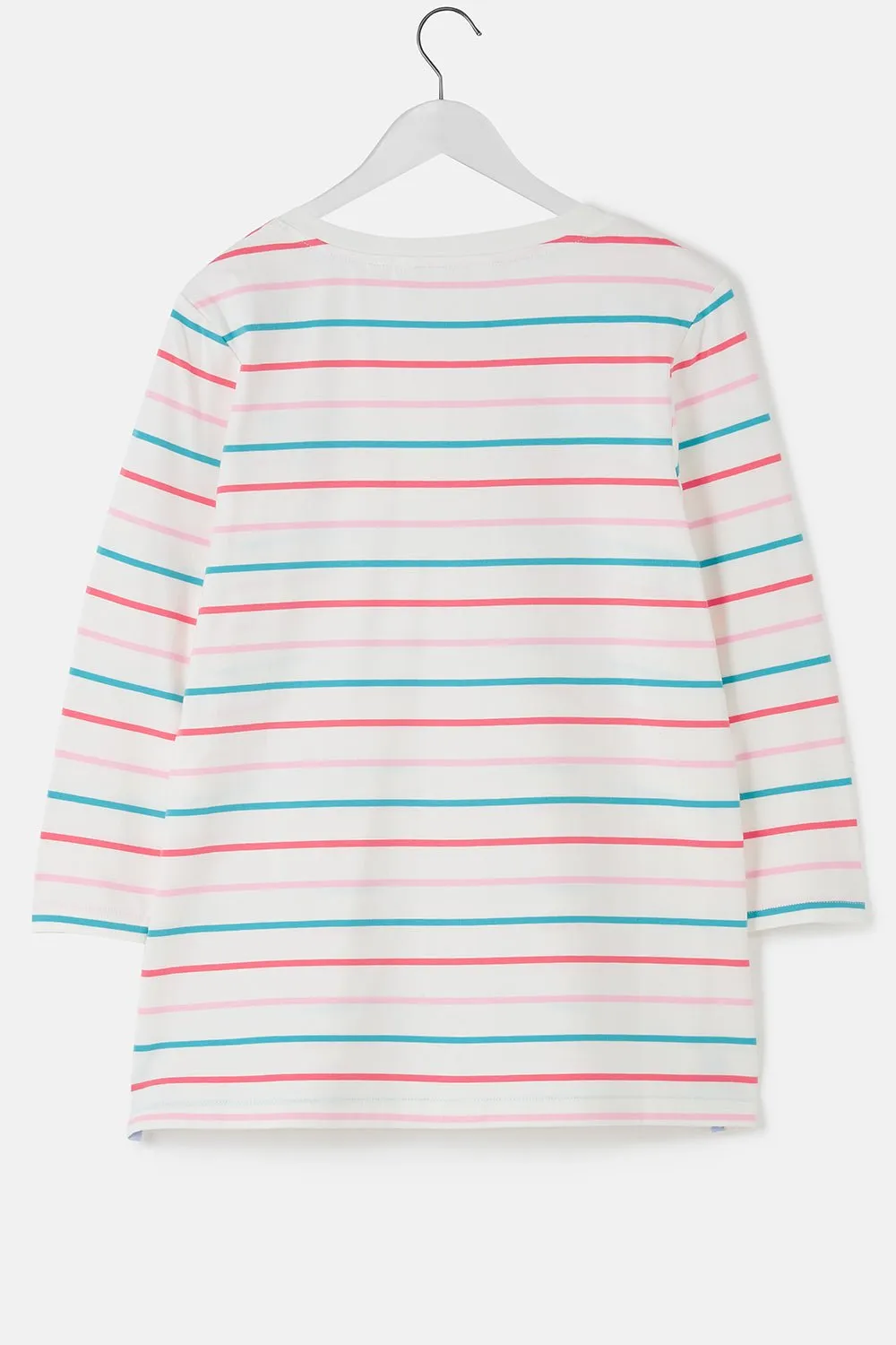 Ariana Top - Coral Teal Stripe