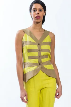 Beauty Mei 美 Top (Citrus/Khaki) Style # 1763