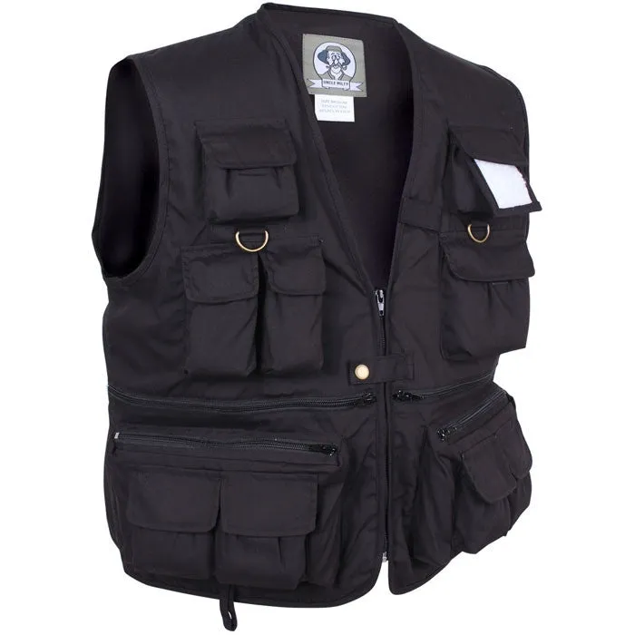 Black - Fishing and Travel Vest 17 Pockets