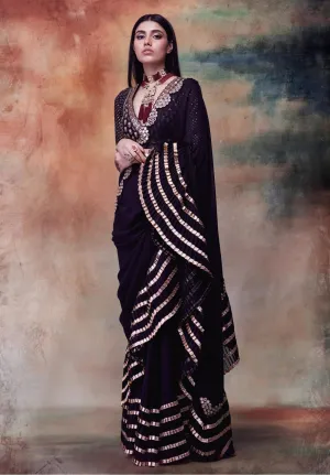 Black Ruffle Saree
