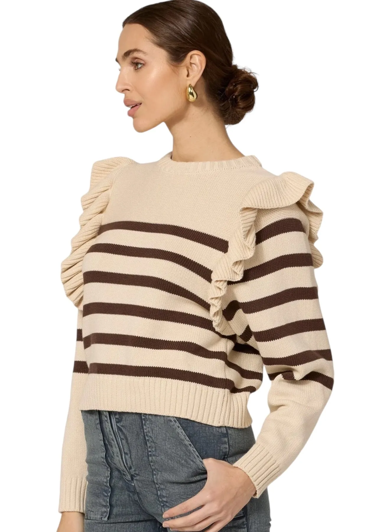 Blair Sweater | Cream & Chocolate