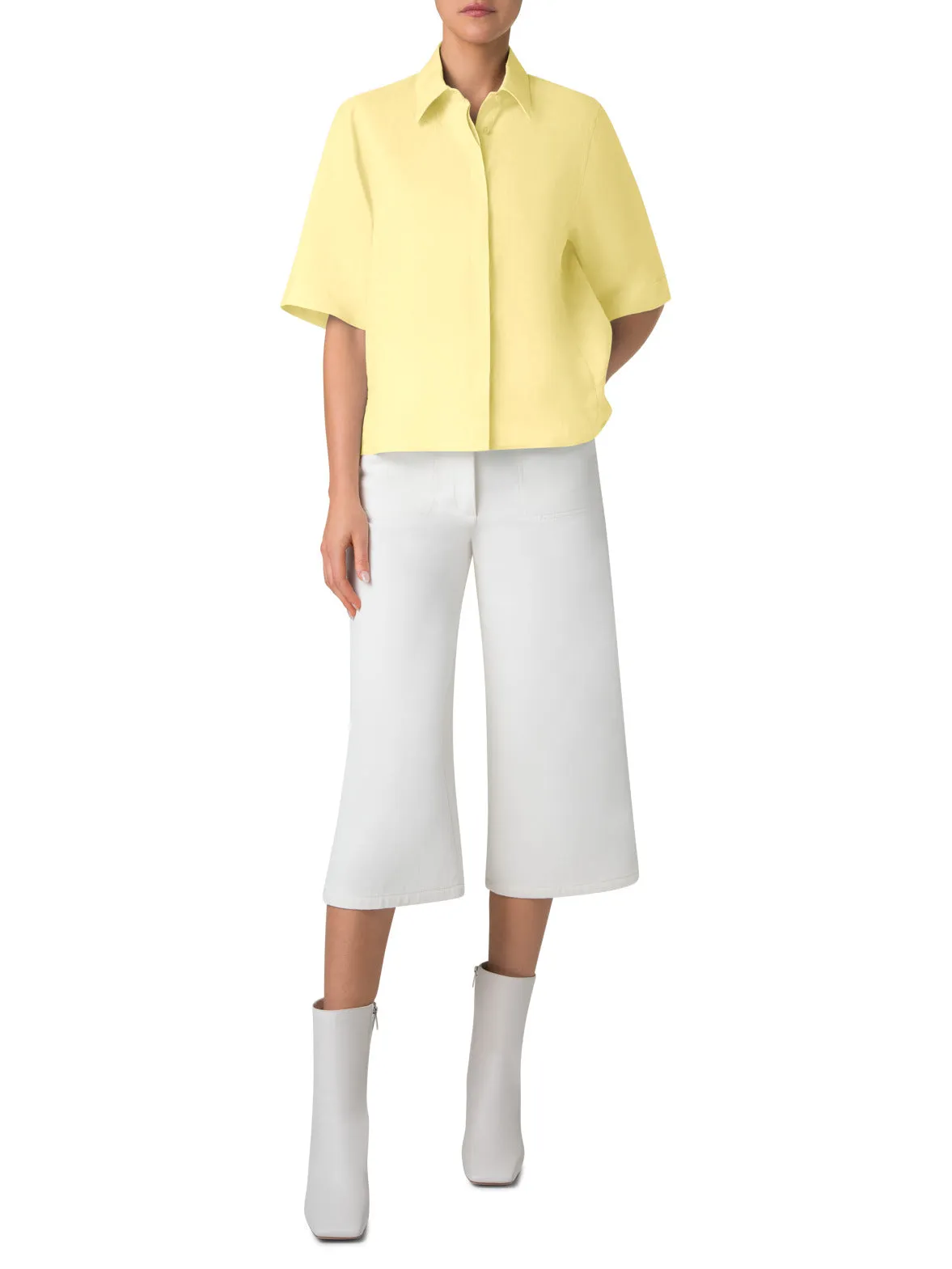 Boxy Shirt Blouse in Linen