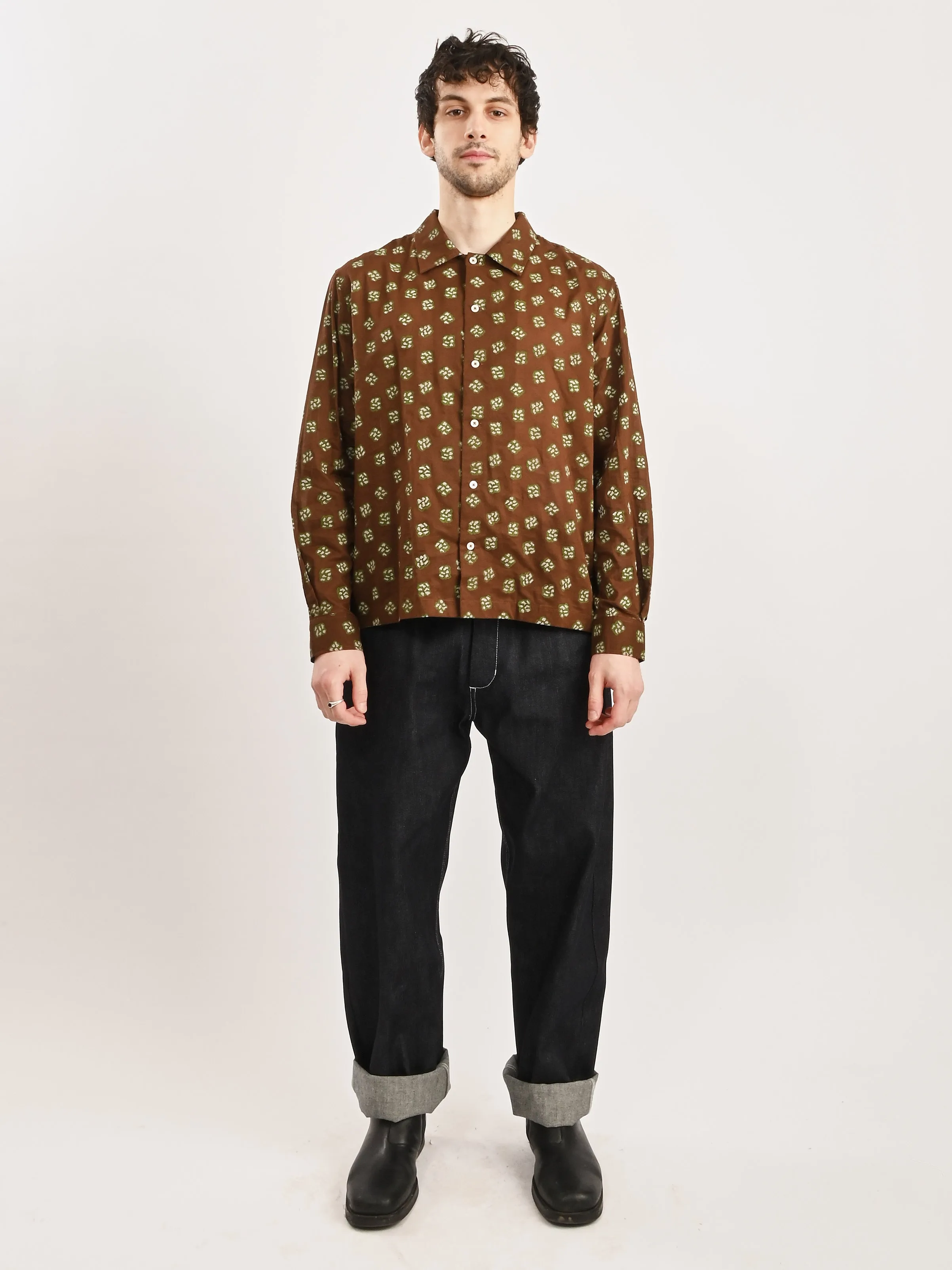 Brown/Multi Hop Tree L/S Shirt
