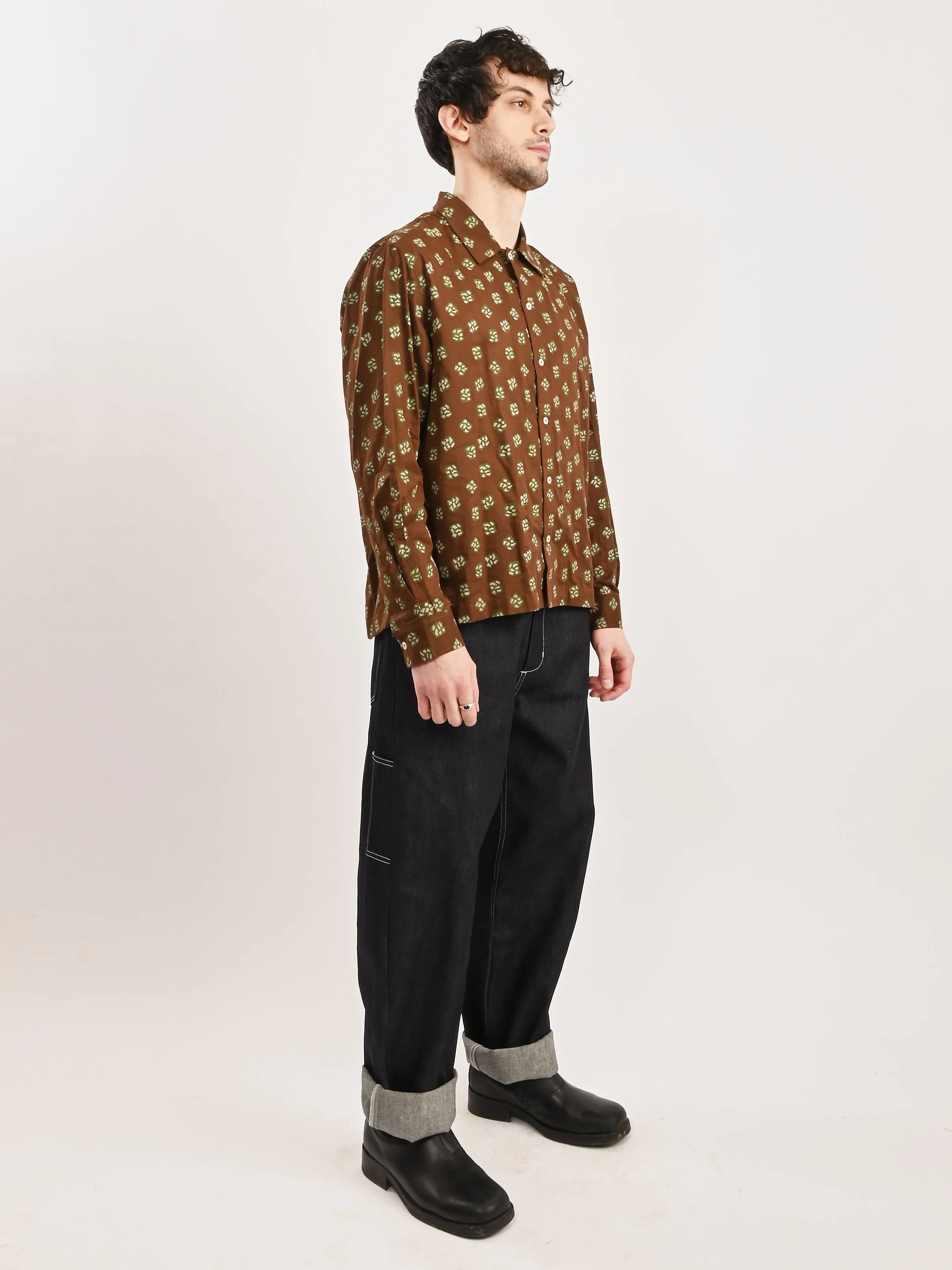 Brown/Multi Hop Tree L/S Shirt