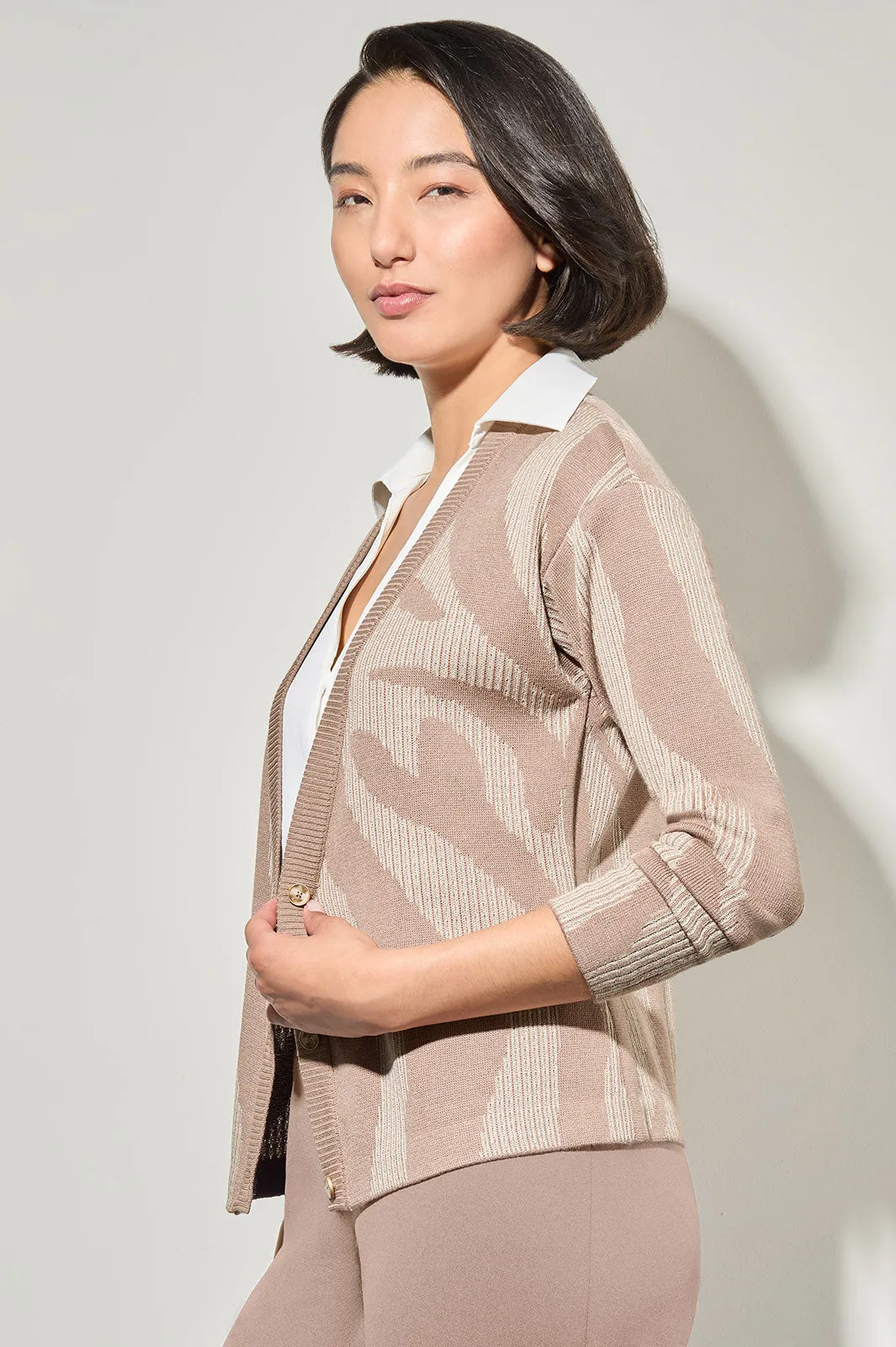 Button-Front Combination Top - Mixed-Media