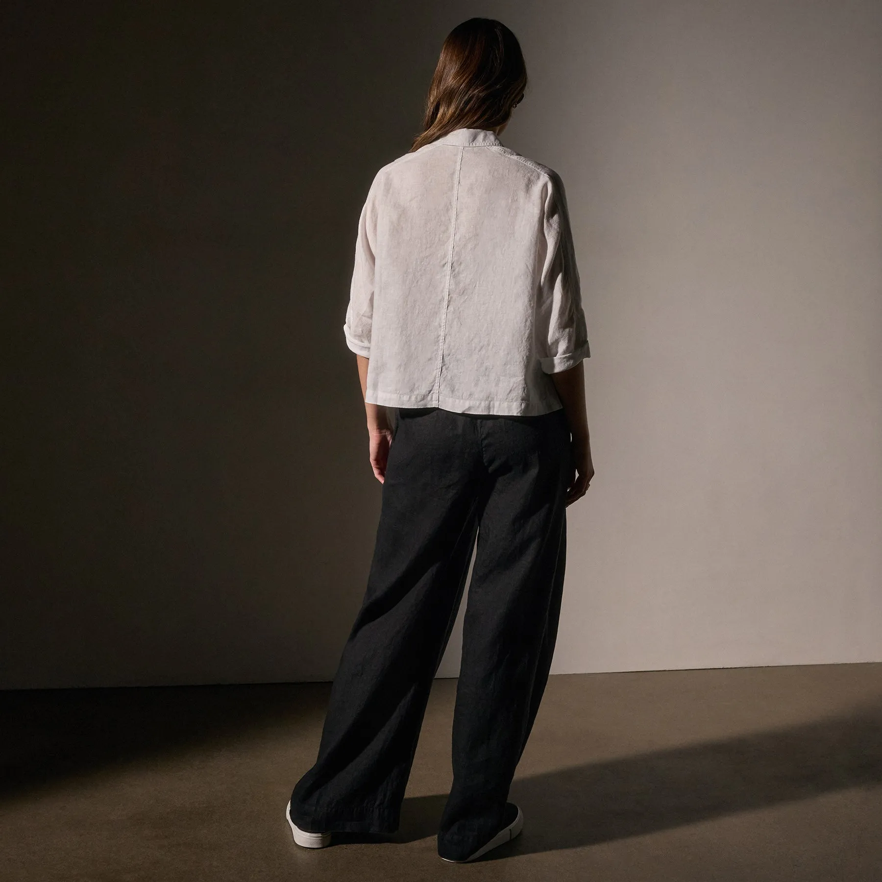 Cargo Pocket Cropped Shirt - White