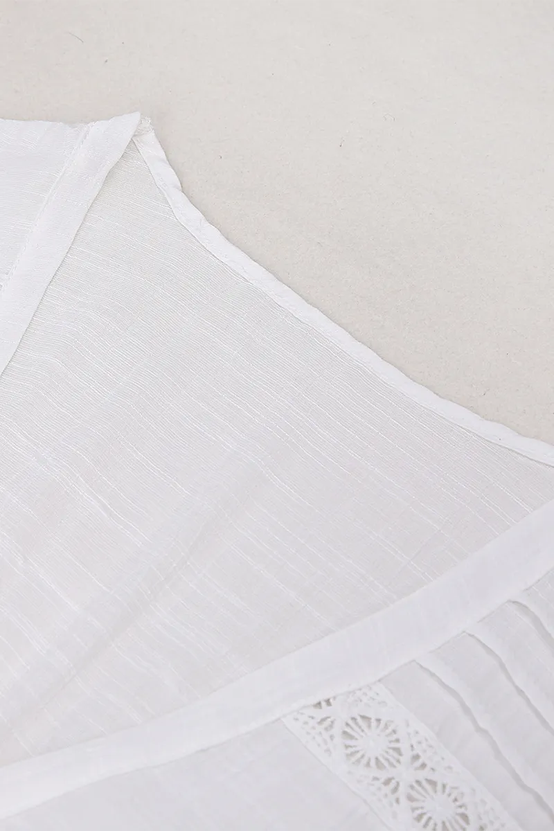 Casual Vacation Solid Color Patchwork See-Through Swimwears Cover Up