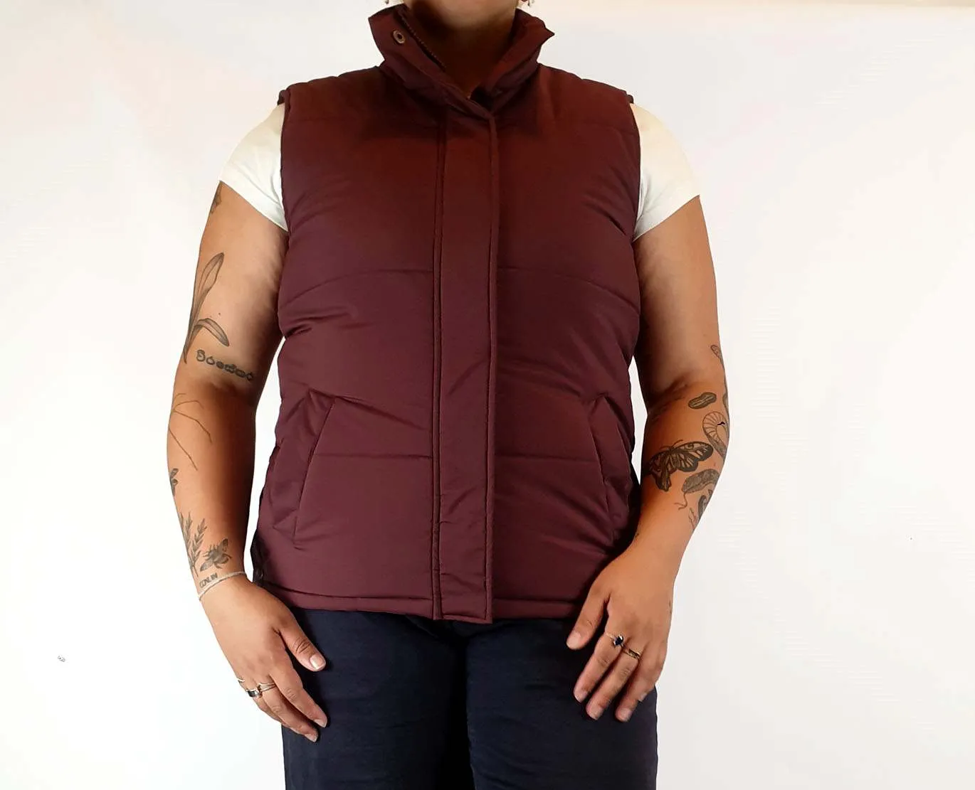 Chloe & Lola deep magenta red puffer vest size L