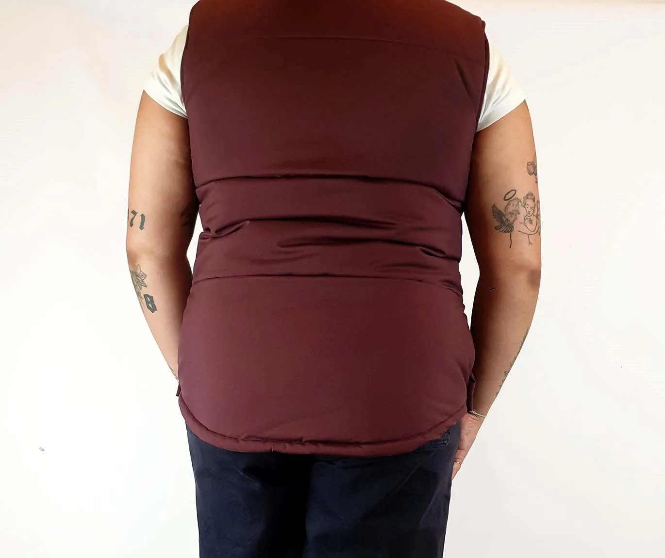 Chloe & Lola deep magenta red puffer vest size L