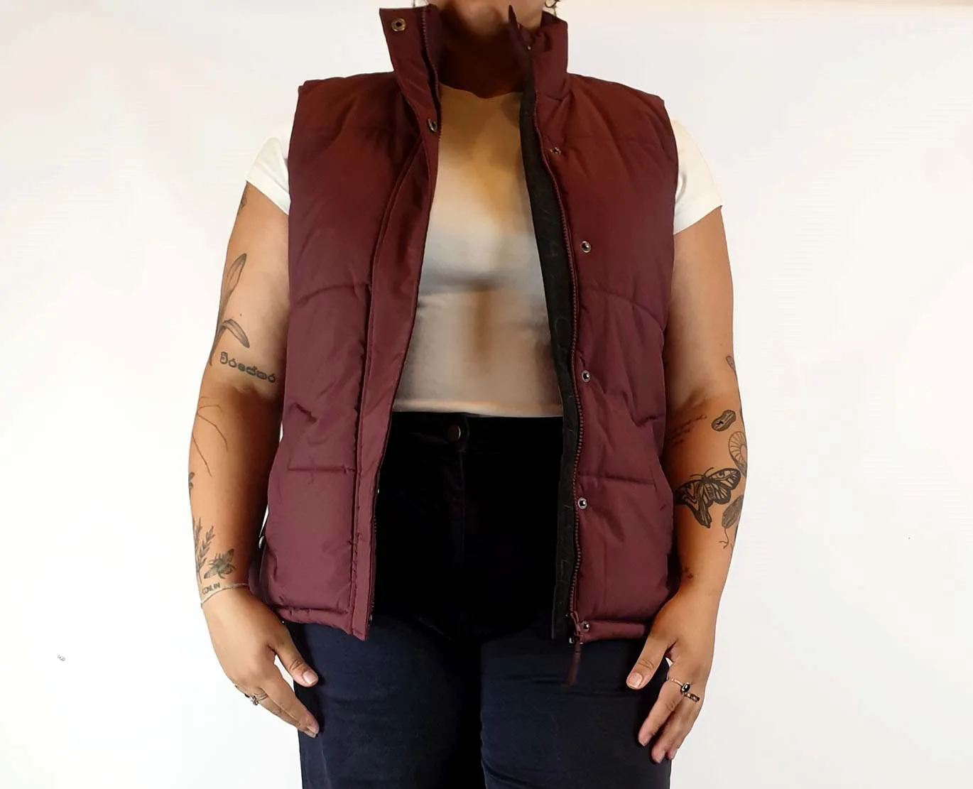 Chloe & Lola deep magenta red puffer vest size L