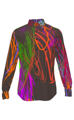 Chocolate Scribble Button-Up