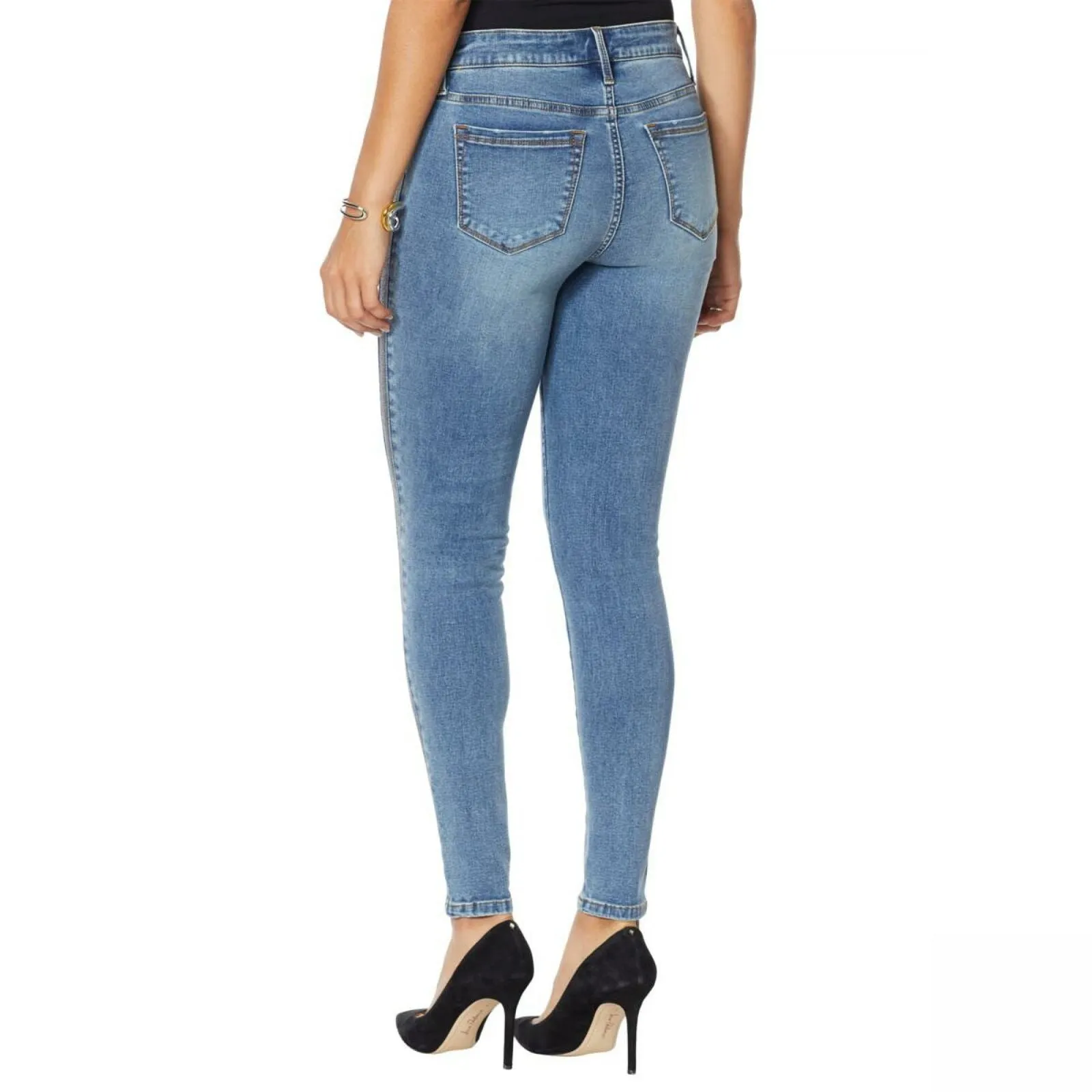 Colleen Lopez Women's Stretch Denim Side Stripe Skinny Jeans