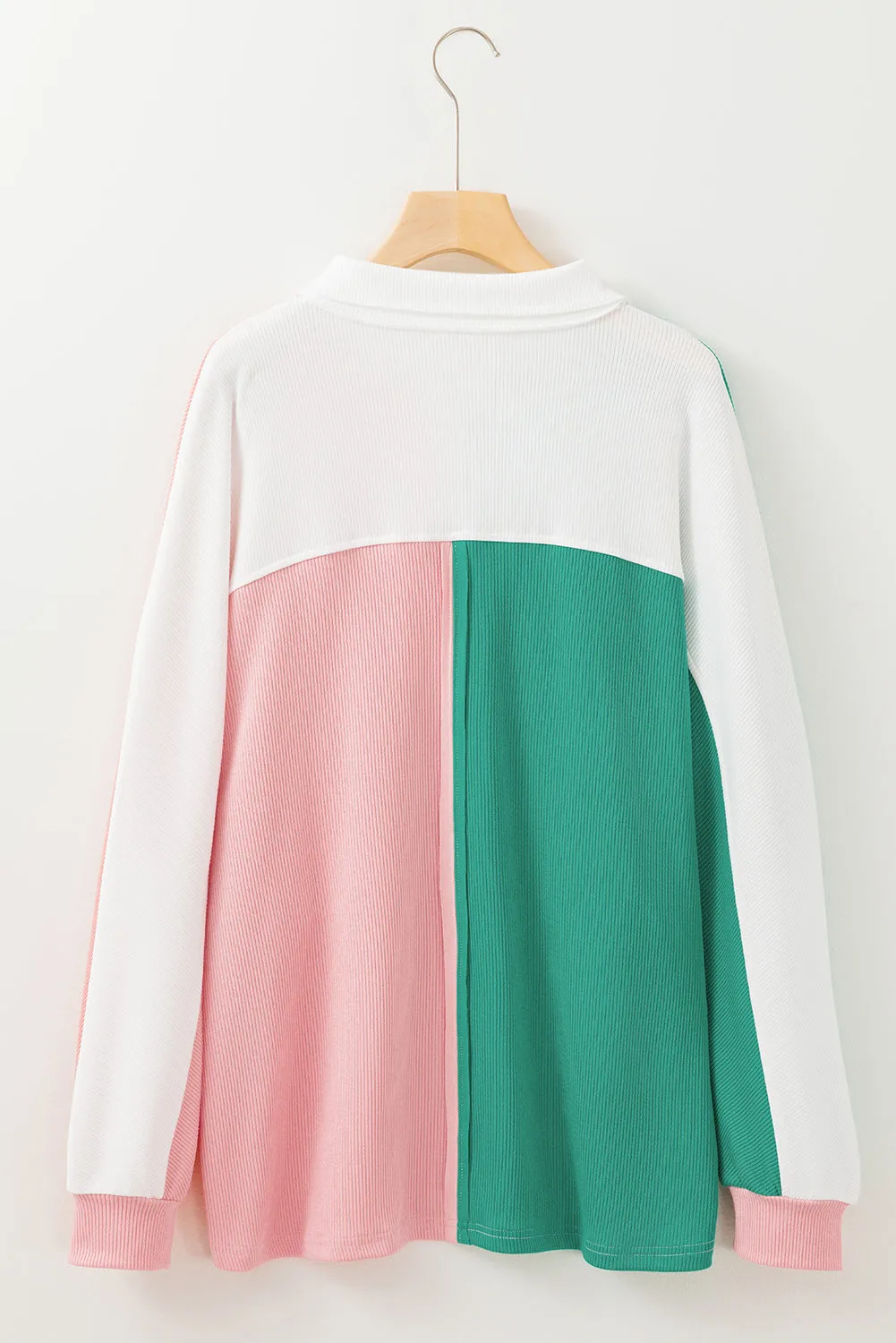 Colorblock Ribbed Oversized Sweatshirt