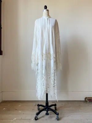 cotton voile lace shirt dress
