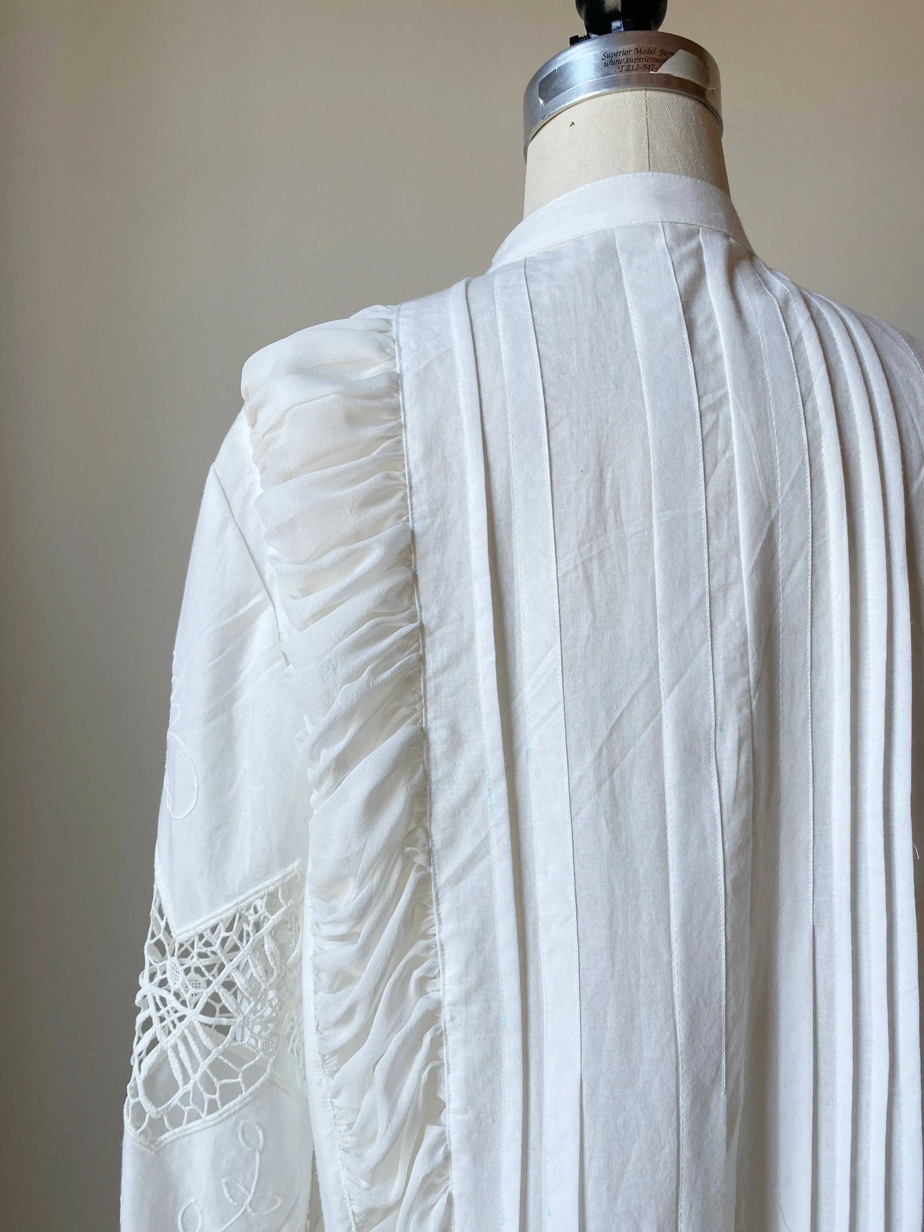 cotton voile lace shirt dress