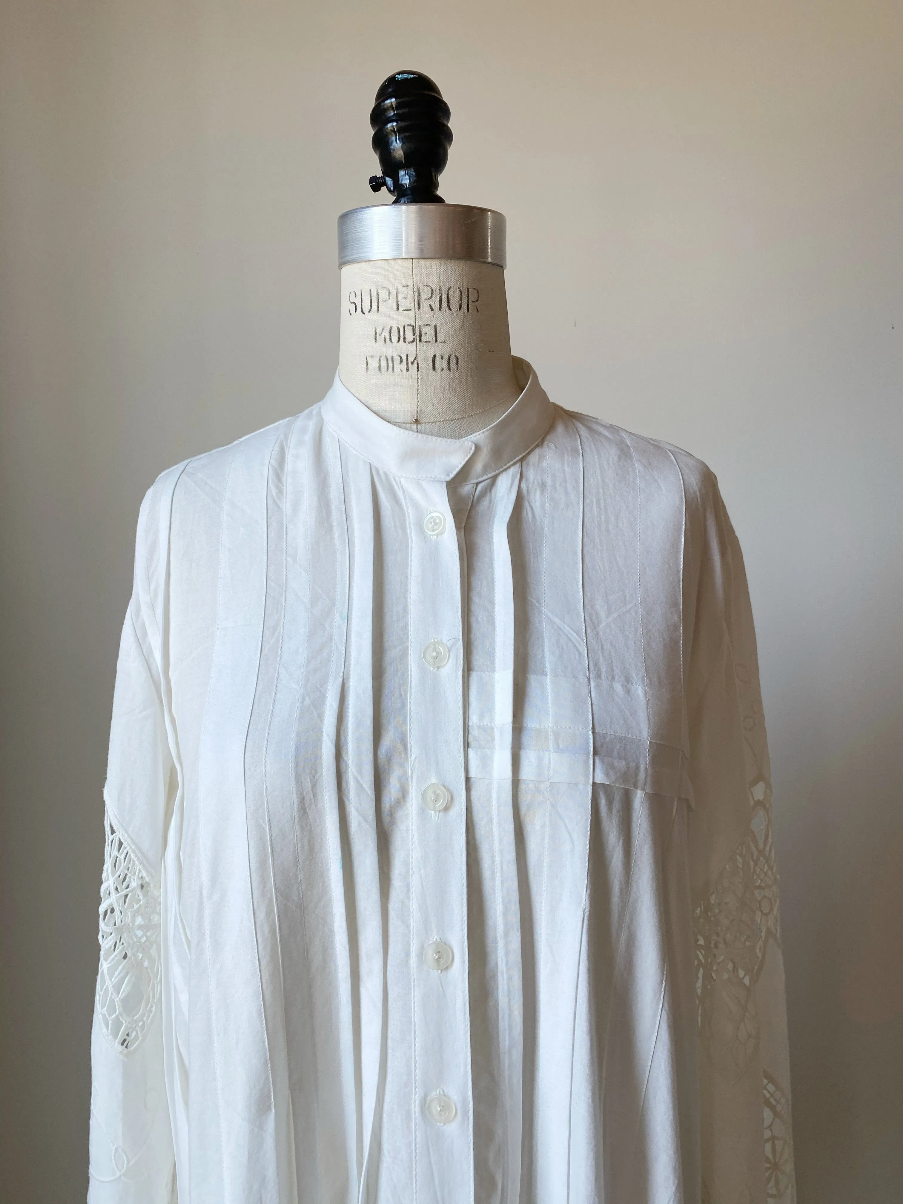 cotton voile lace shirt dress