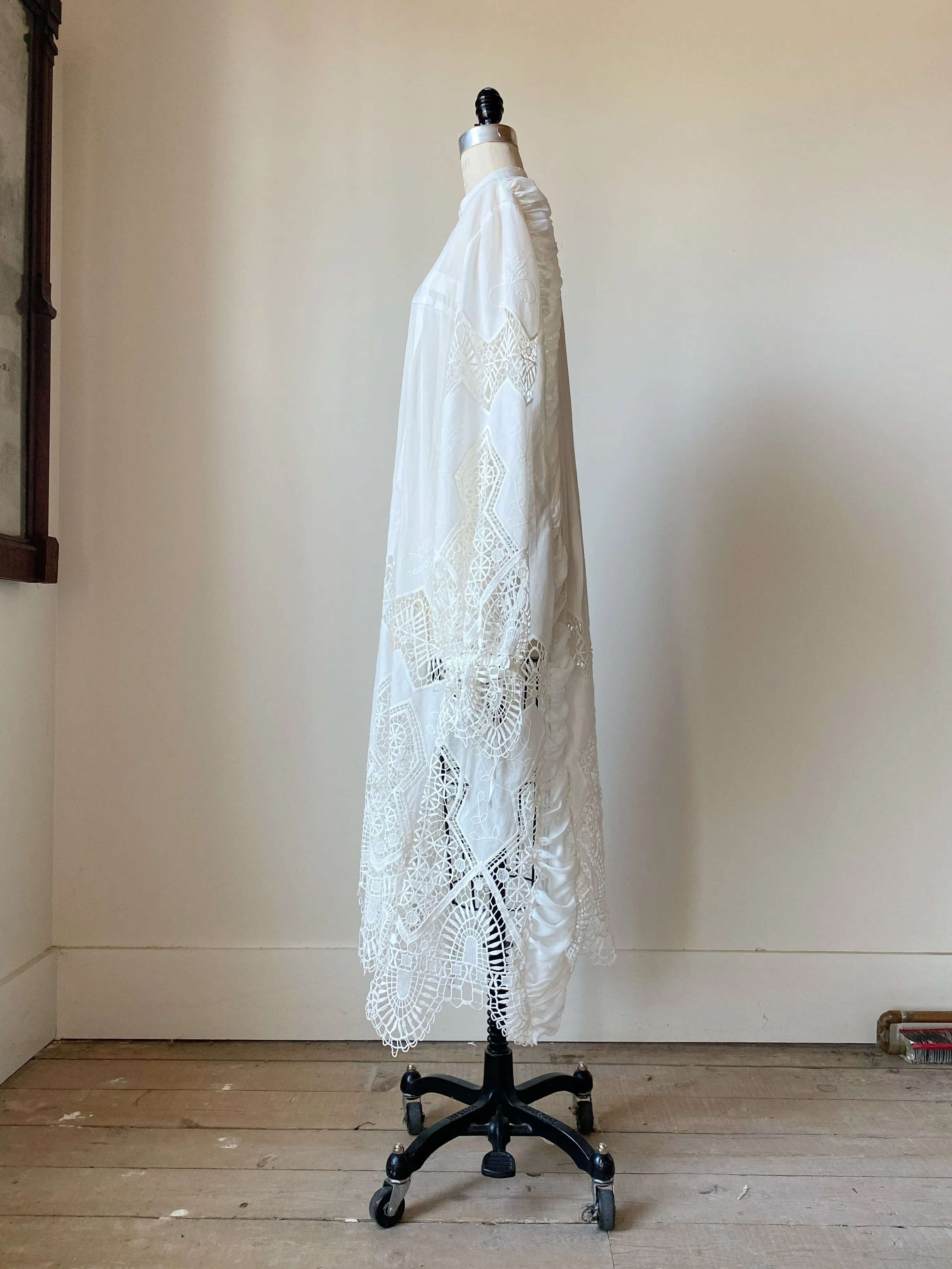 cotton voile lace shirt dress