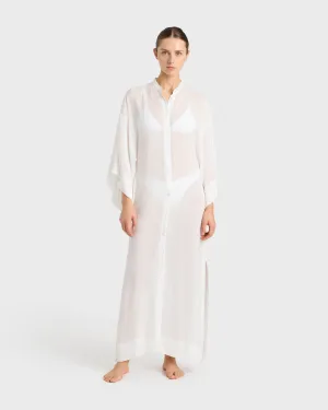Cremona Kimono Sleeve Coverup - White