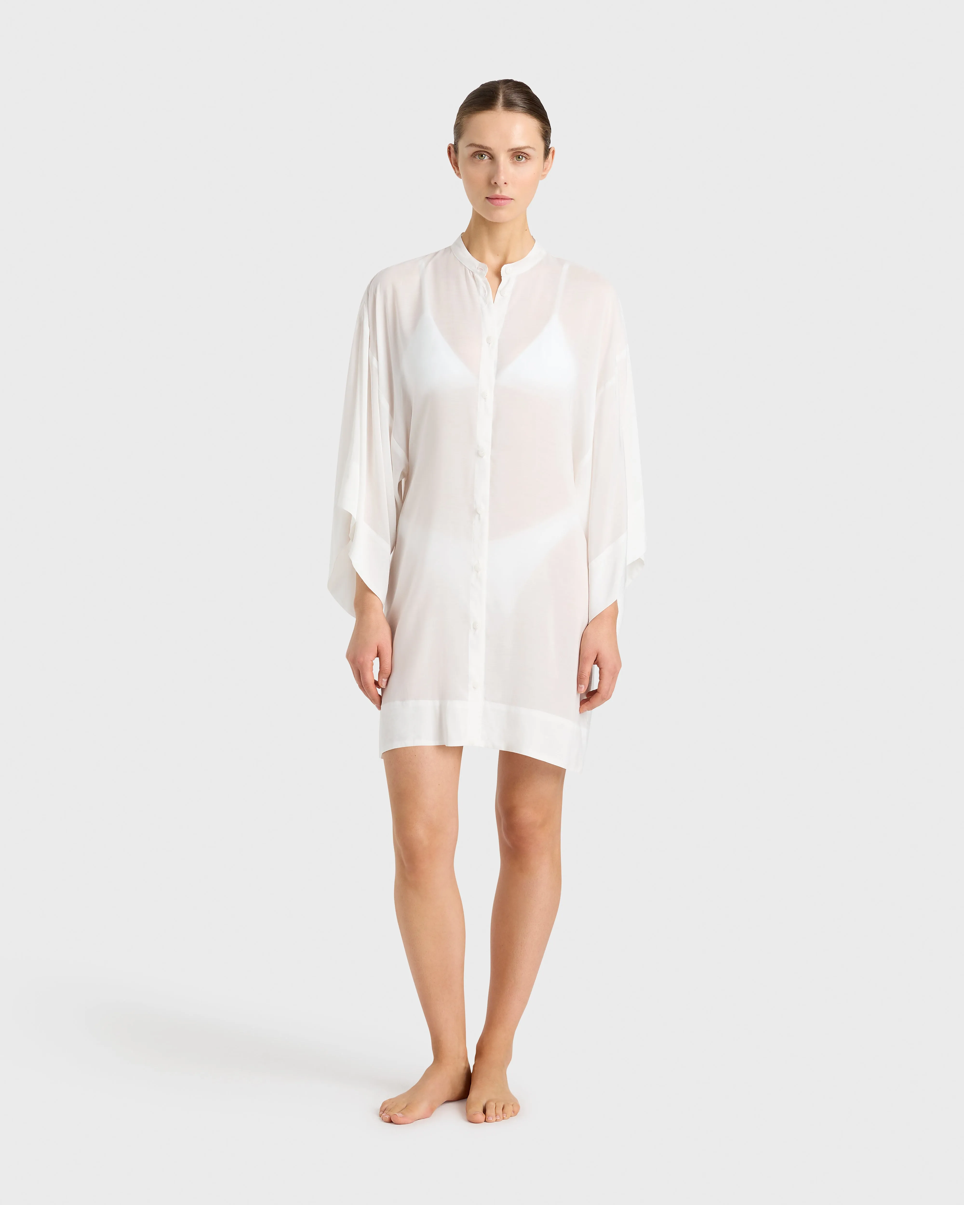 Cremona Mini Kimono Coverup - White