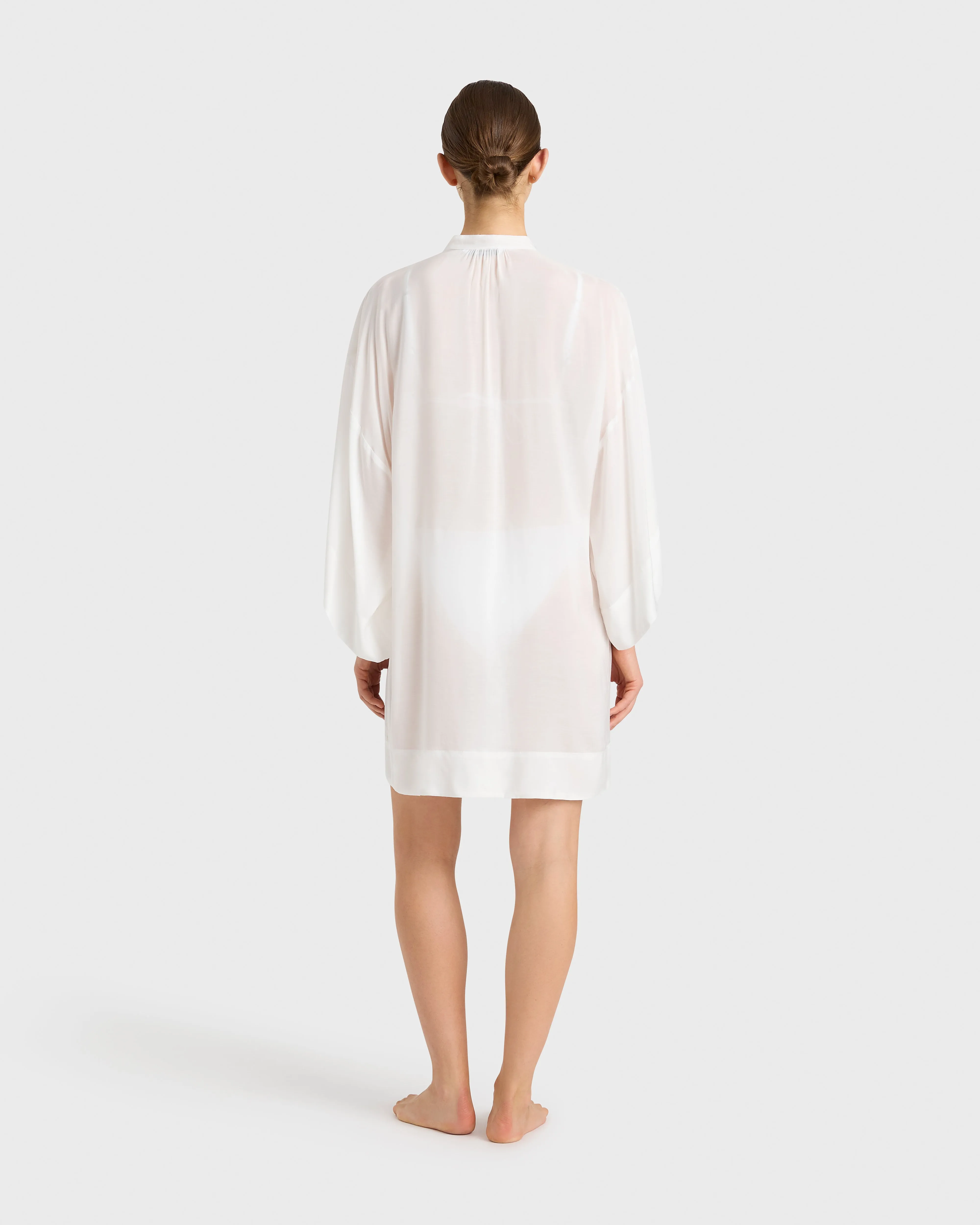 Cremona Mini Kimono Coverup - White
