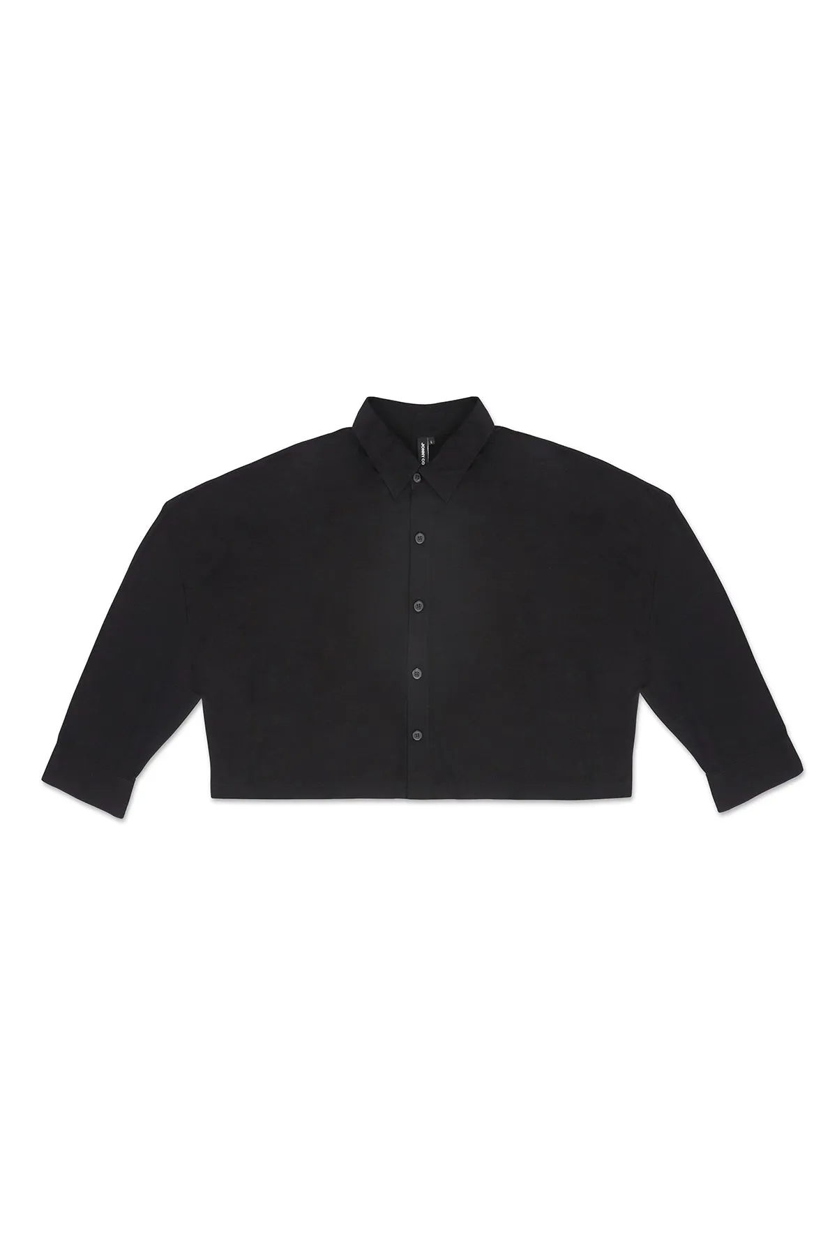 CROPPED COLLAR SHIRT IN BLACK