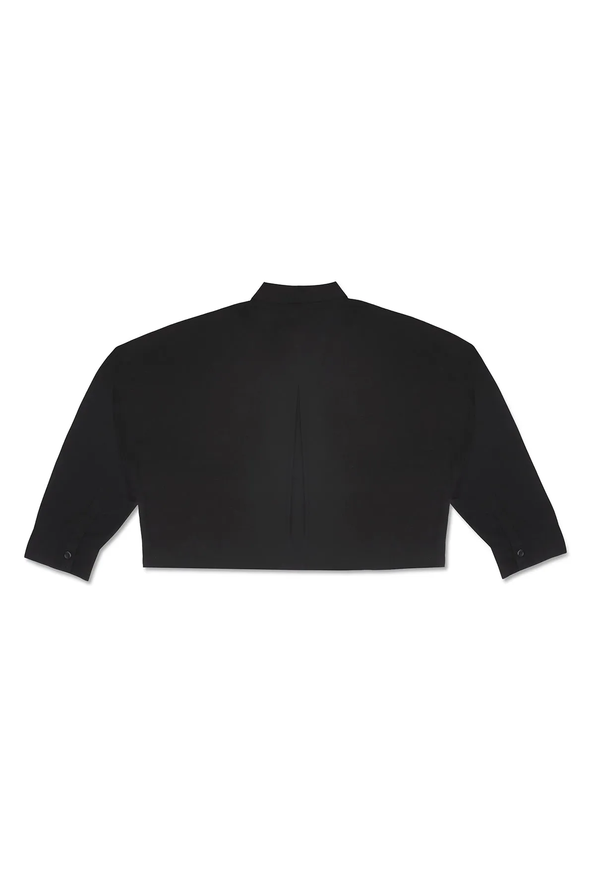 CROPPED COLLAR SHIRT IN BLACK