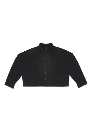 CROPPED COLLAR SHIRT IN BLACK