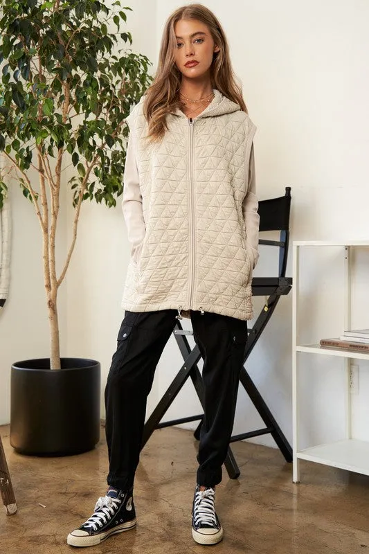 Davi & Dani Solid Long Sleeve Zipper Front Hoodie Jacket