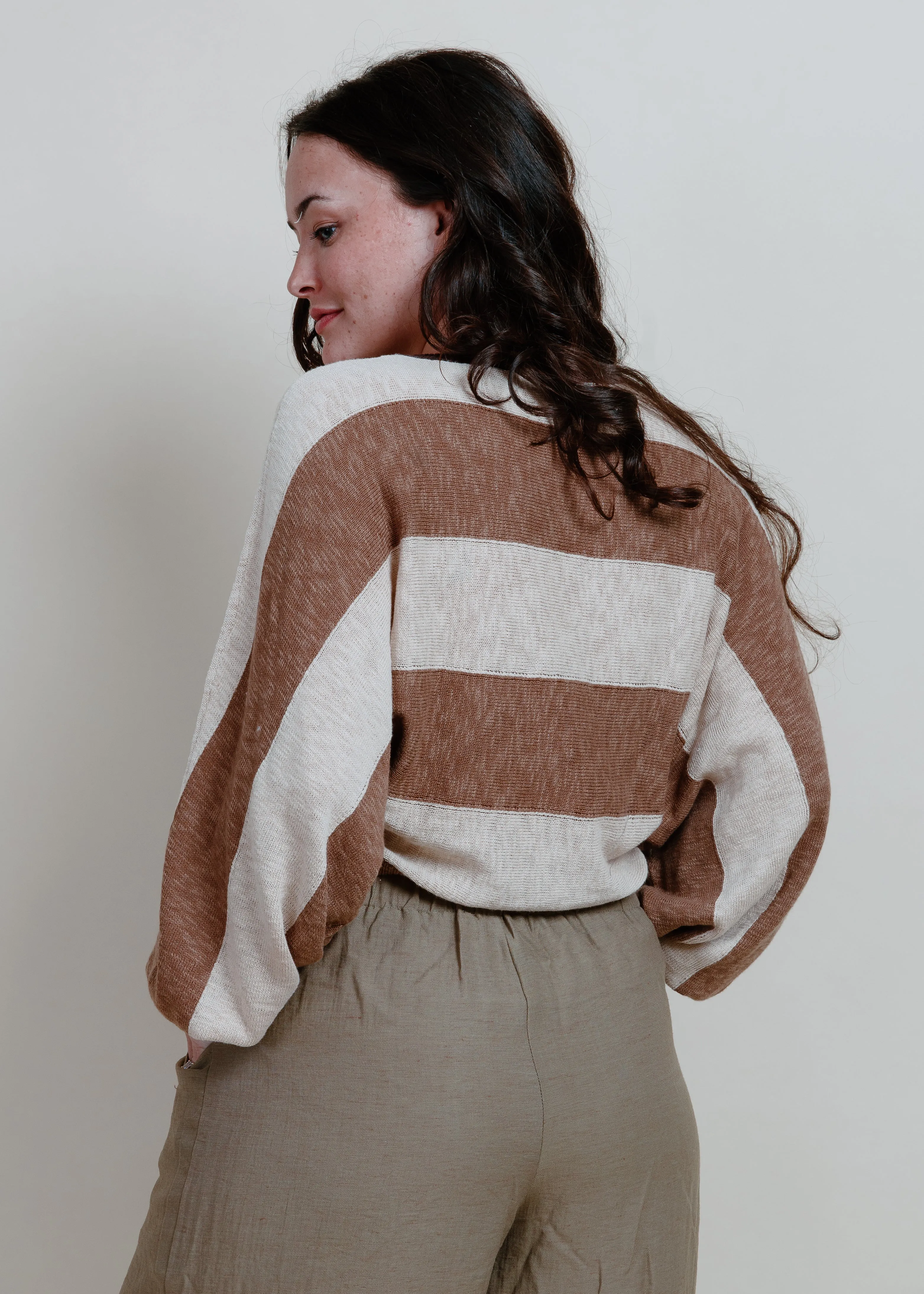 Delanie Striped Top - Coconut Milk
