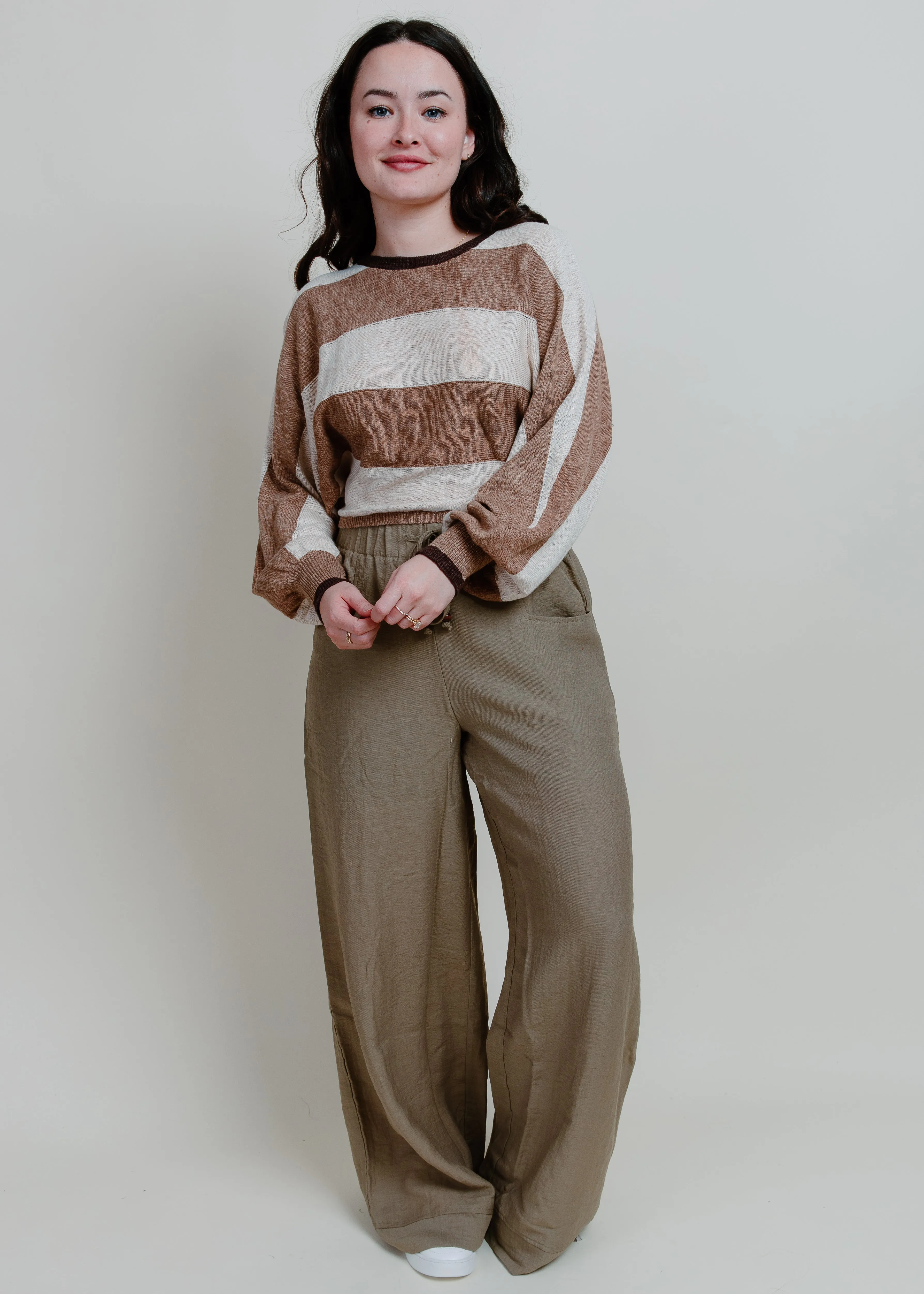 Delanie Striped Top - Coconut Milk
