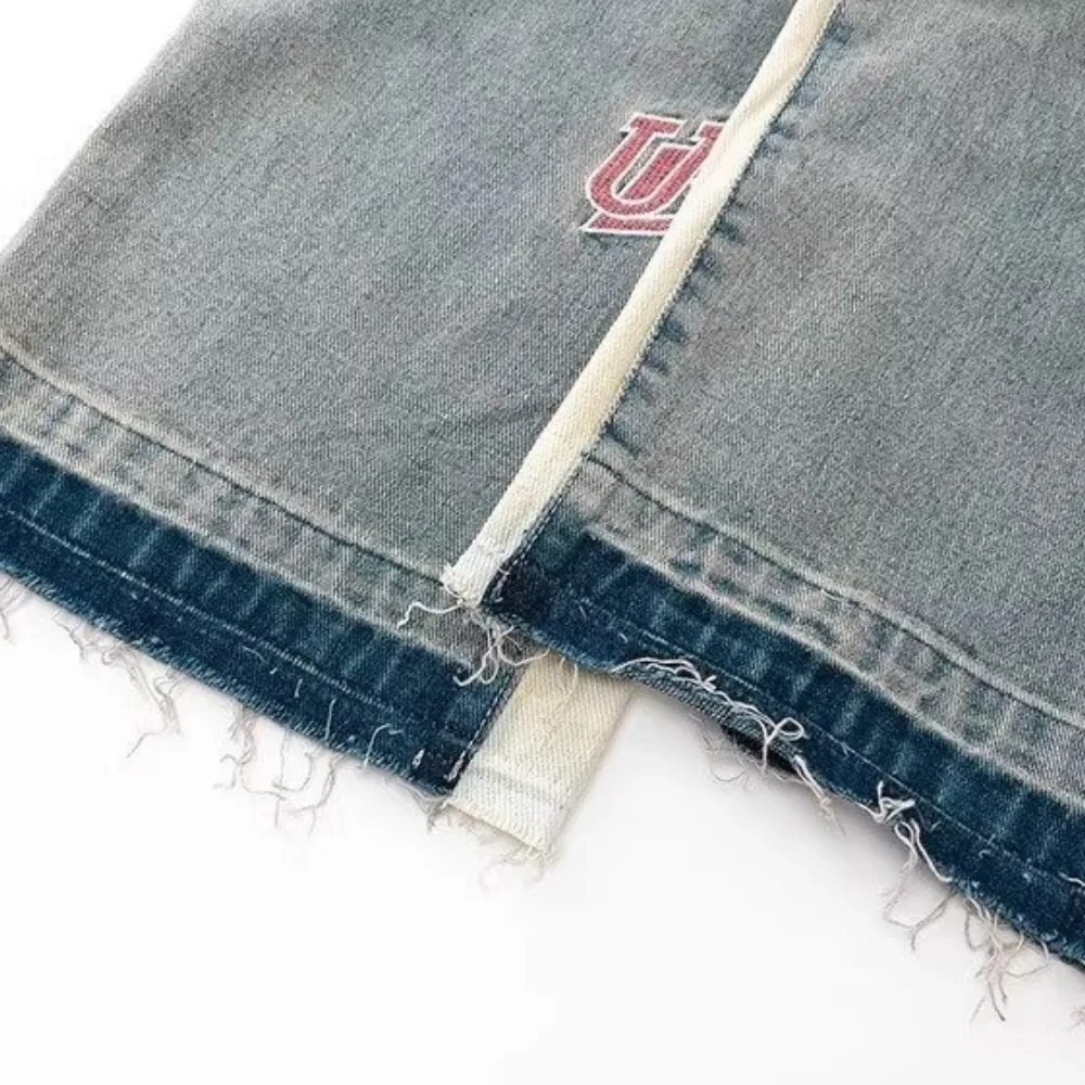 DF| Street Embroidered Patchwork Jeans