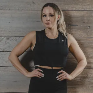 Drawstring Crop Top - Black (Women's)