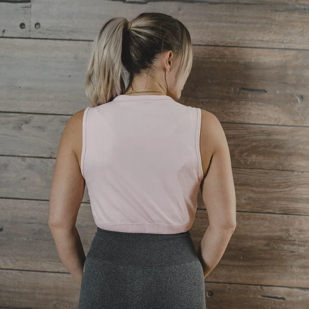 Drawstring Crop Top - Pink (Women's)