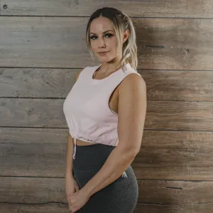 Drawstring Crop Top - Pink (Women's)