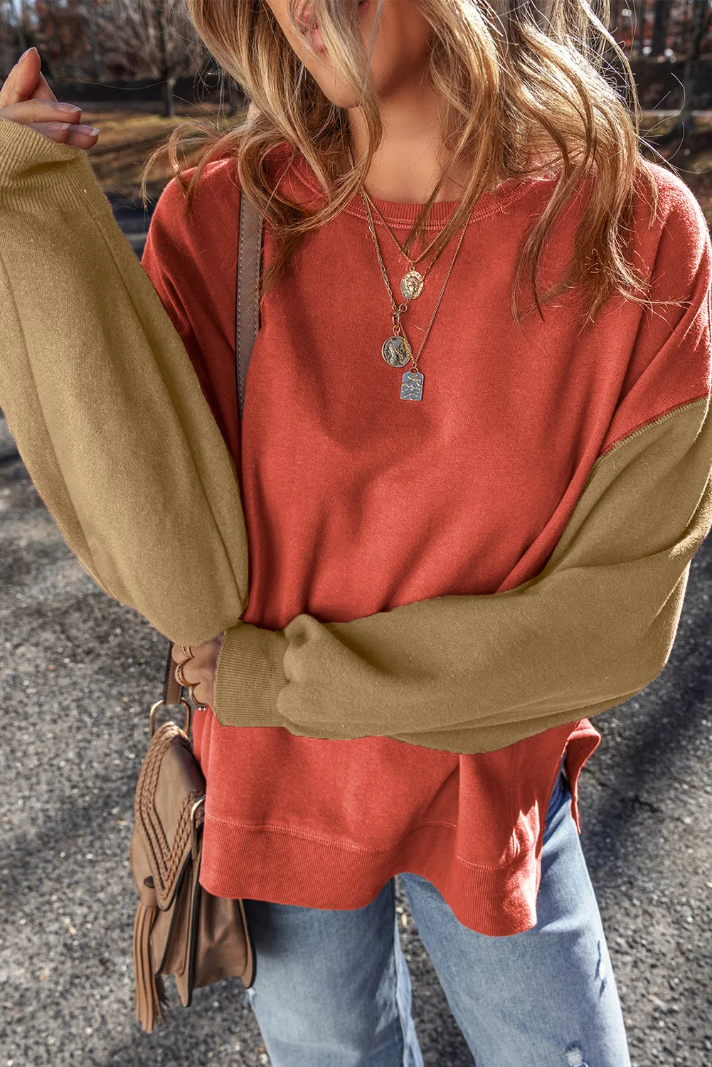 Drop Shoulder Pullover Sweatshirt
