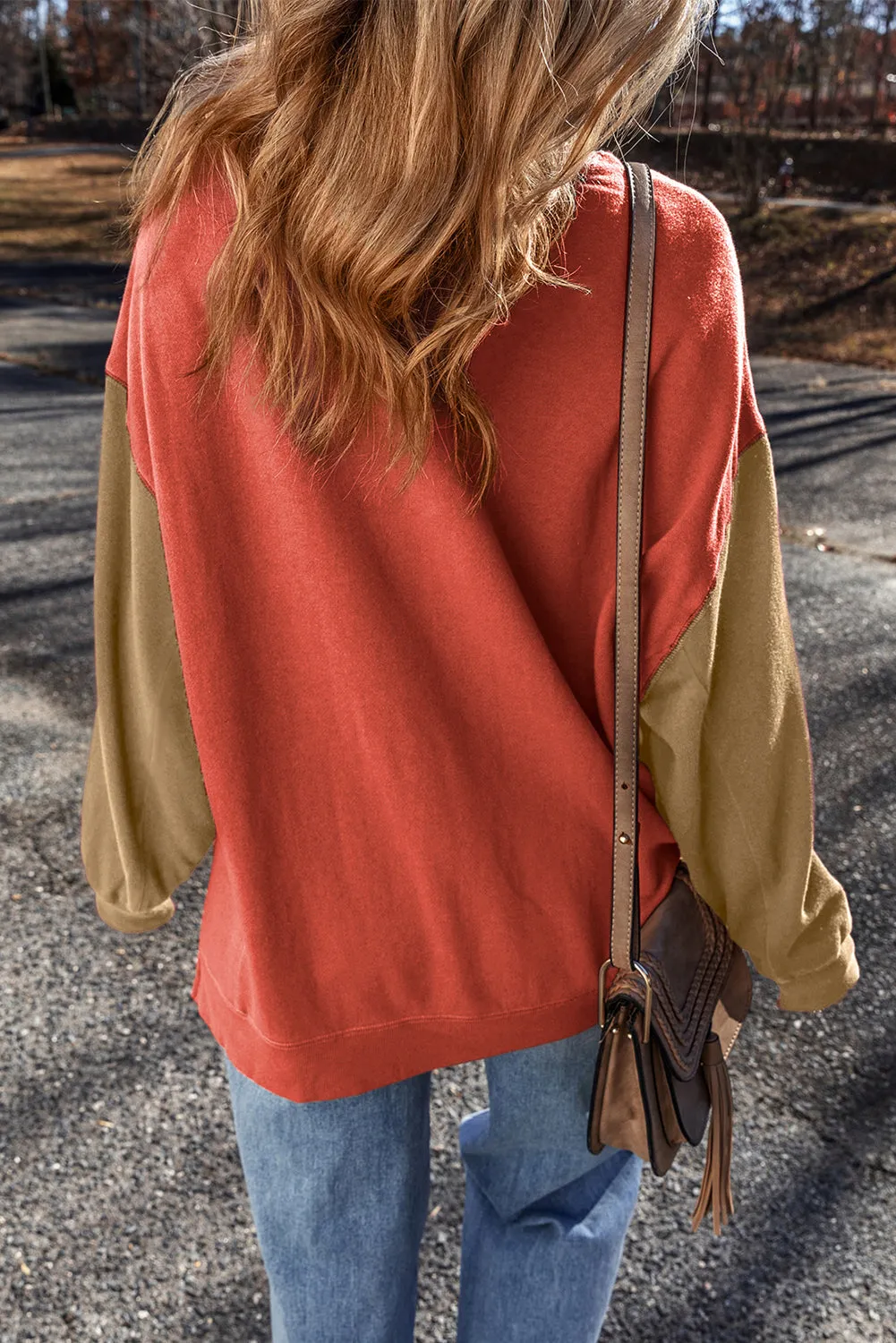 Drop Shoulder Pullover Sweatshirt
