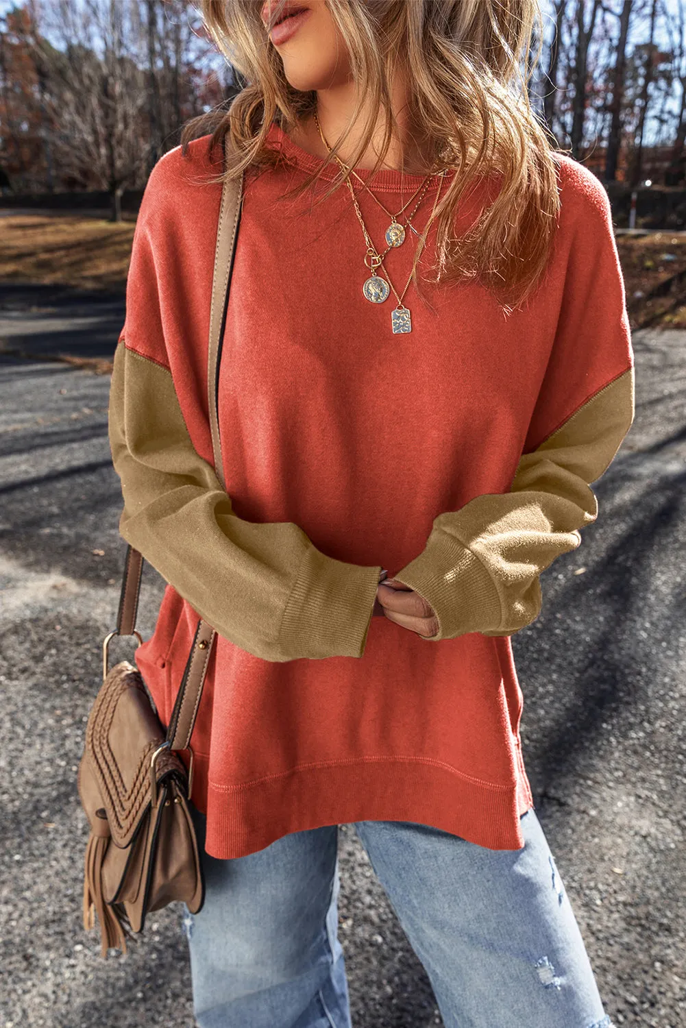 Drop Shoulder Pullover Sweatshirt