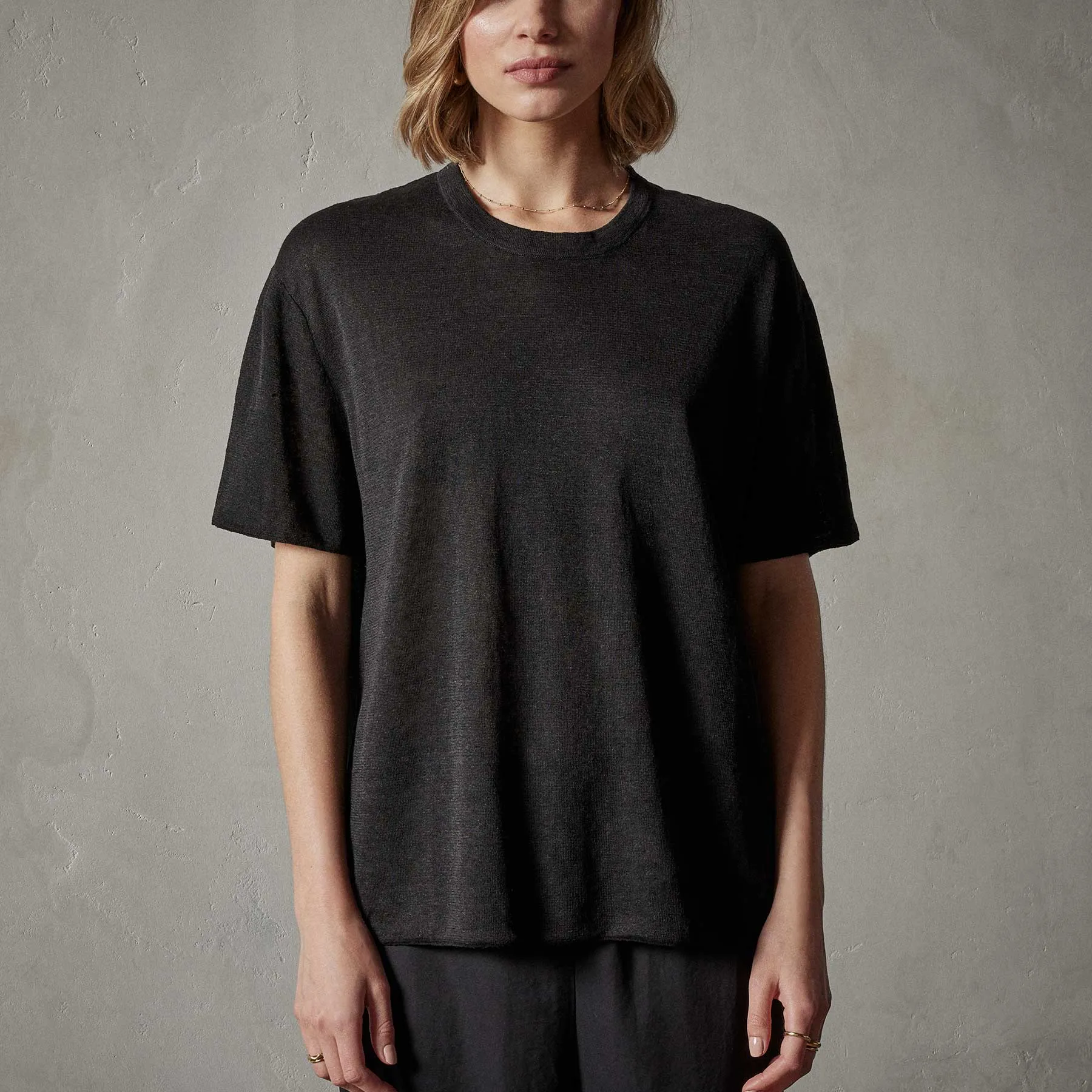 Dunes Linen Crew - Black/Black