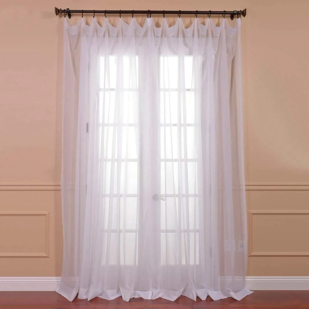 Exclusive Fabrics Extra Wide White Voile Sheer Curtain Panel (1 Panel)
